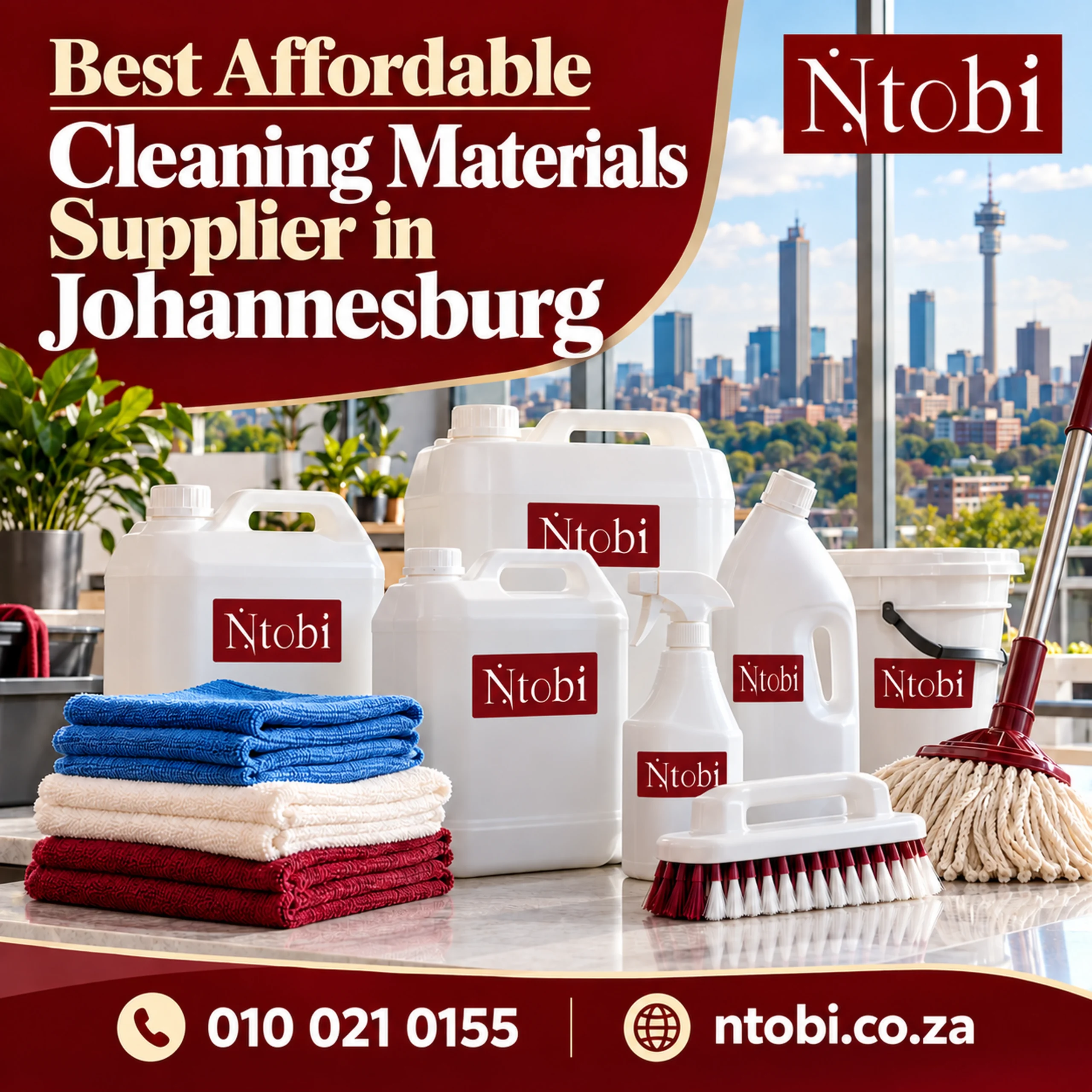 Best affordable cleaning materials supplier in Johannesburg, Ntobi branded cleaning materials